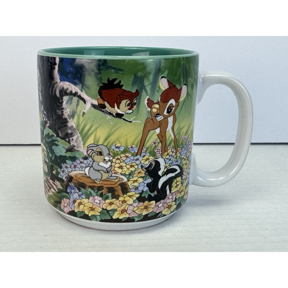 Walt‎ Disney's Animated Classics Bambi 1942 Coffee Mug Cup Teal Interior 3.75"